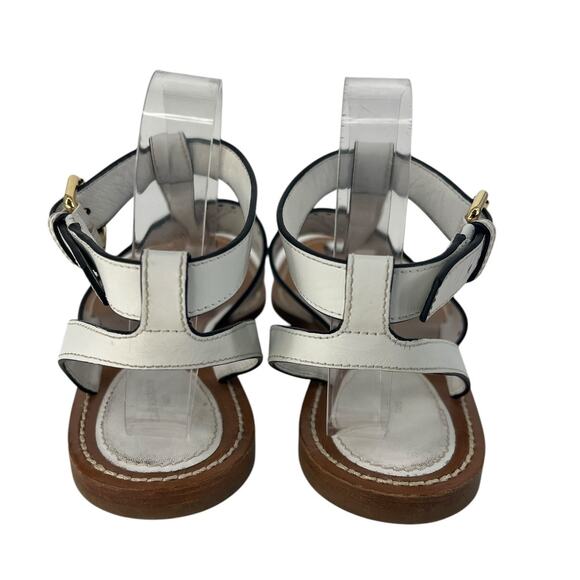 Louis Vuitton Horizon Perforated Leather Flat Sandals in White - Picture 9 of 16